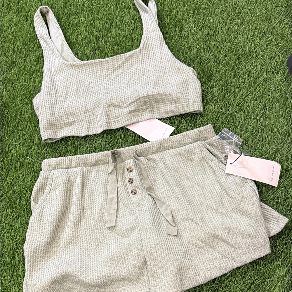 If It Were Me - 2 Piece Cropped Lounge Set with Shorts